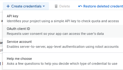 יצירת OAuth client ID ב-Google Cloud, בשביל החיבור ל-Google Ads